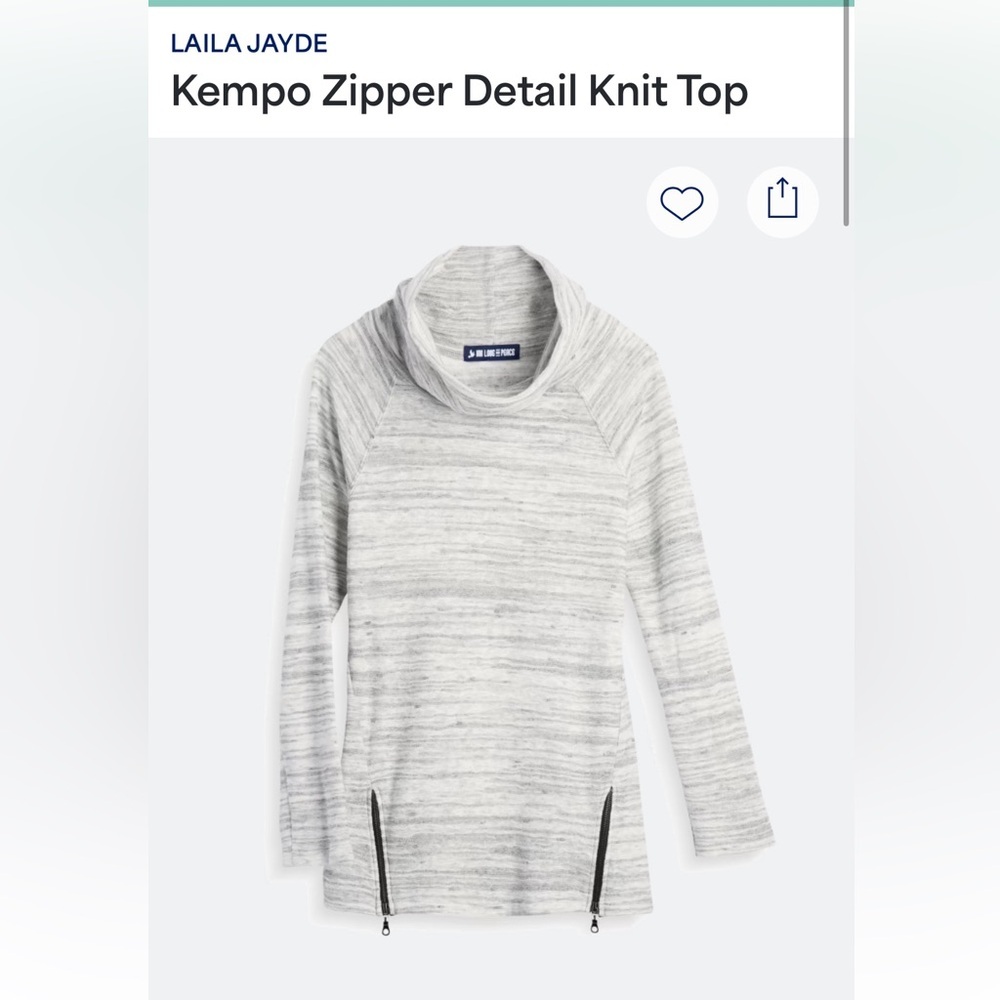 Laila Jayde Gray Knit Sweater with Zipper Detail